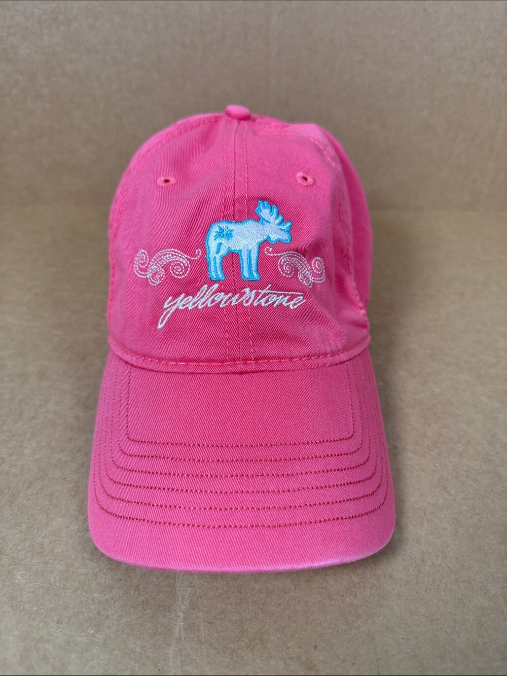 Yellowstone Pink Embroidered Moose Cap